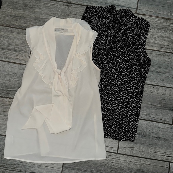 LOFT Tops - Lot of 2 tie front blouses
